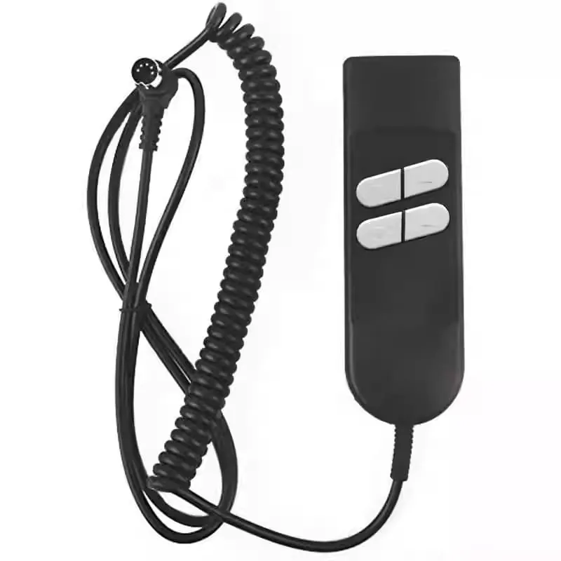 4-button wired hand controller with coiled cord