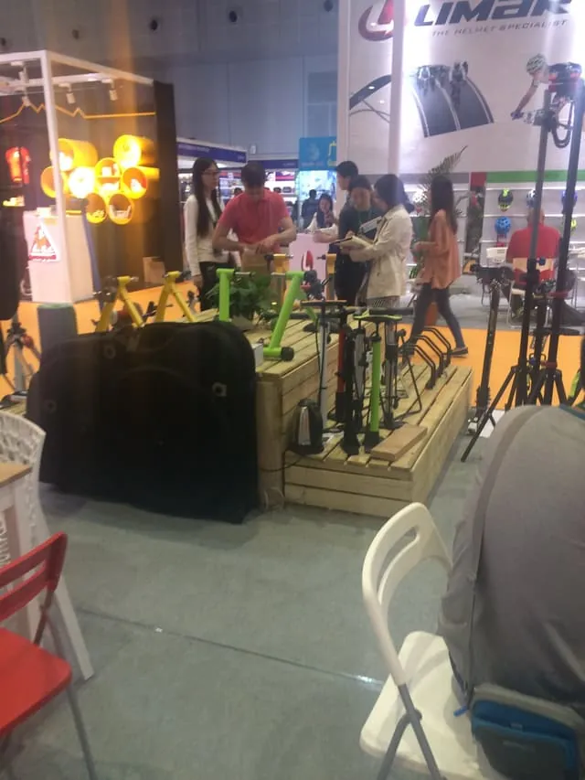 Trainers and workshop tools on display at China Cycle 2015, Shanghai